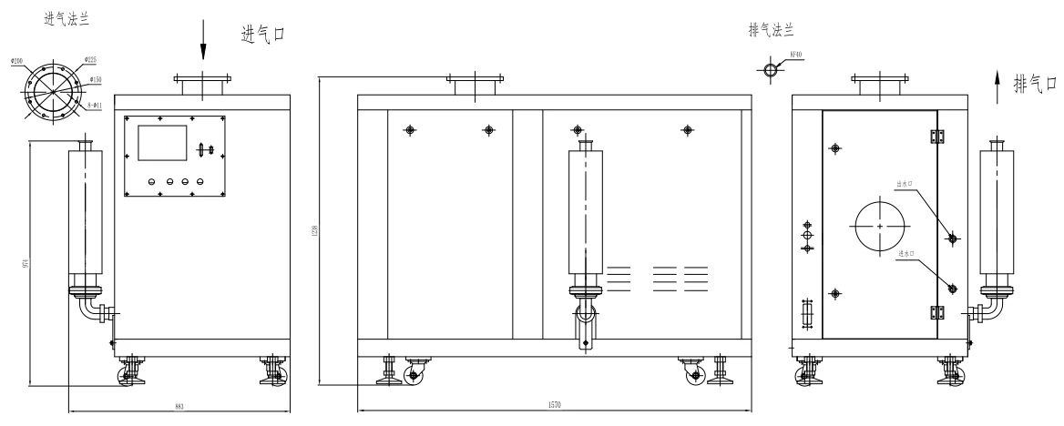 Габаритный или принципиальный чертёж LeakLab JZJLGB1200-8T